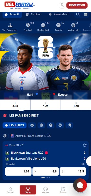 Affiche Haïti contre Écosse à la Coupe du Monde 2026 sur Belparyaj